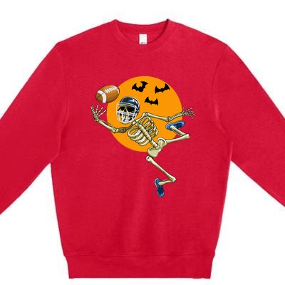 American Football Skeleton Halloween Premium Crewneck Sweatshirt