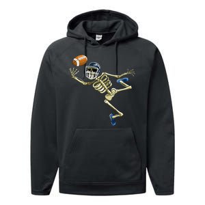 American Football Skeleton Halloween Performance Fleece Hoodie