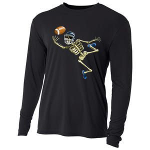 American Football Skeleton Halloween Cooling Performance Long Sleeve Crew