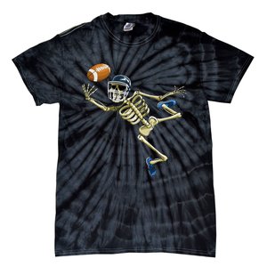 American Football Skeleton Halloween Tie-Dye T-Shirt