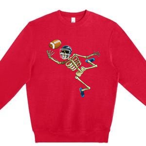 American Football Skeleton Halloween Premium Crewneck Sweatshirt