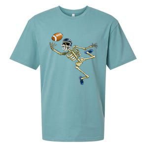 American Football Skeleton Halloween Sueded Cloud Jersey T-Shirt