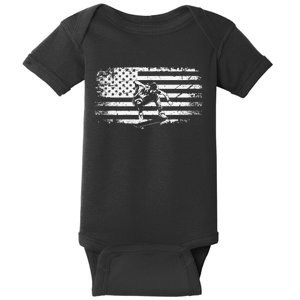 American Flag Skateboard Apparel Skateboarder Skateboard Baby Bodysuit