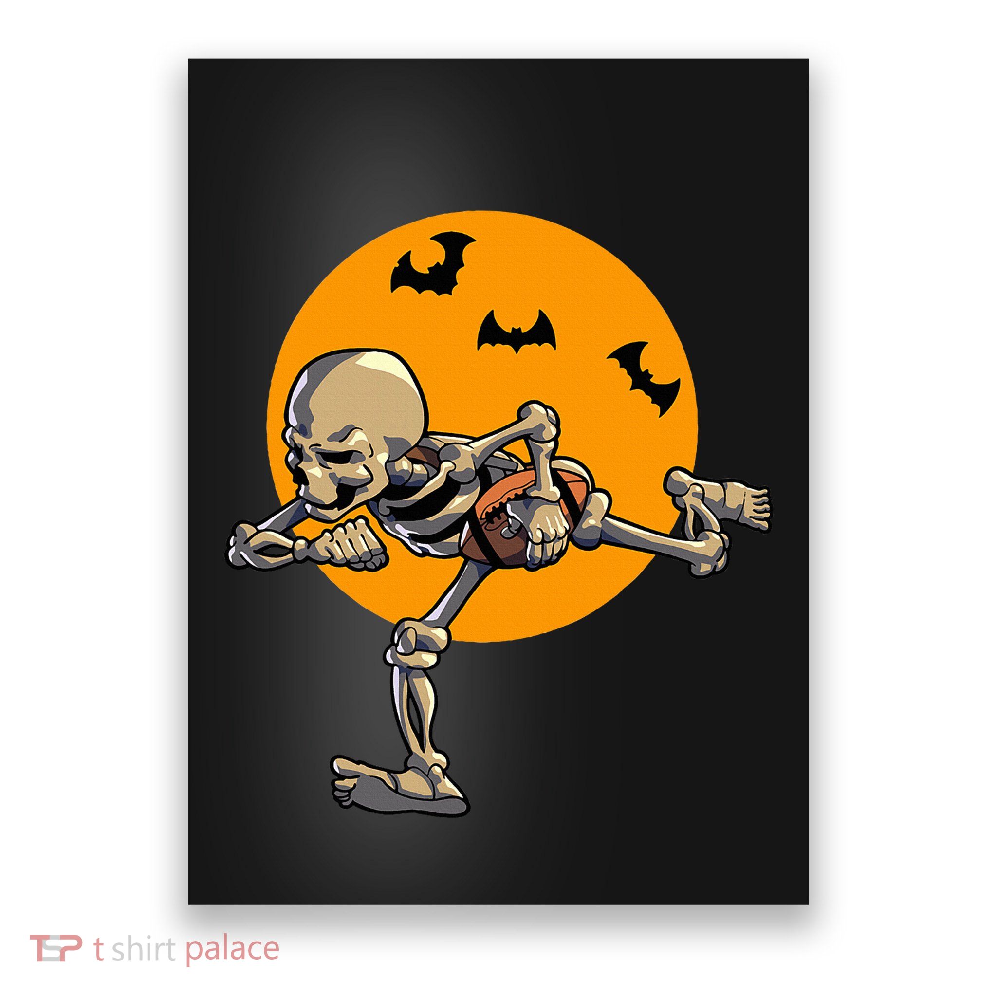 American Football Skeleton Halloween Poster