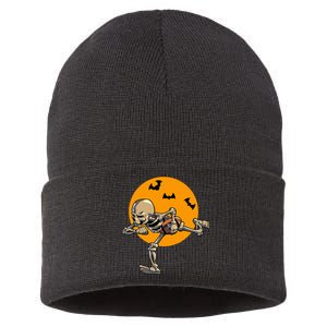 American Football Skeleton Halloween Sustainable Knit Beanie