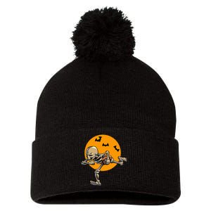 American Football Skeleton Halloween Pom Pom 12in Knit Beanie