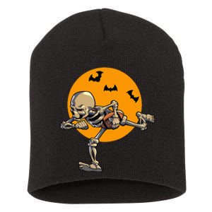 American Football Skeleton Halloween Short Acrylic Beanie