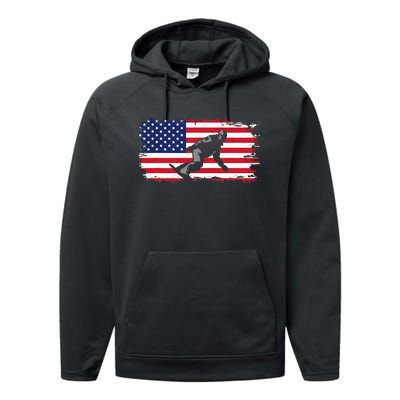 American Flag Snowboard Apparel Snowboarding Snowboard Performance Fleece Hoodie