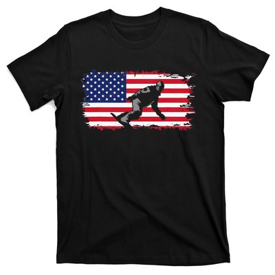 American Flag Snowboard Apparel Snowboarding Snowboard T-Shirt