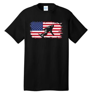 American Flag Snowboard Apparel Snowboarding Snowboard Tall T-Shirt