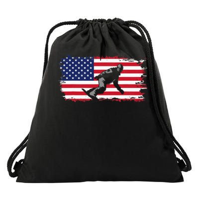 American Flag Snowboard Apparel Snowboarding Snowboard Drawstring Bag