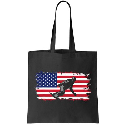 American Flag Snowboard Apparel Snowboarding Snowboard Tote Bag