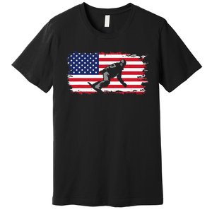 American Flag Snowboard Apparel Snowboarding Snowboard Premium T-Shirt