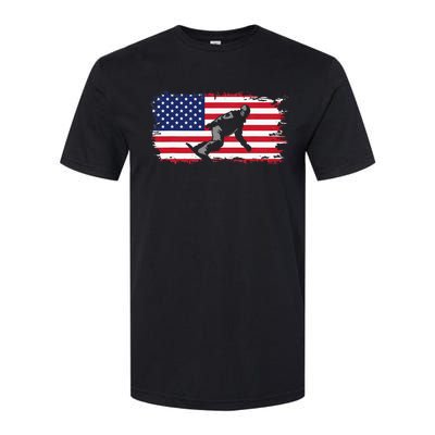 American Flag Snowboard Apparel Snowboarding Snowboard Softstyle CVC T-Shirt