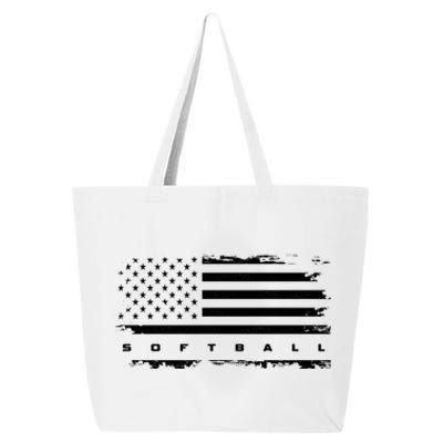 American Flag Softball Gift Softball Funny Gift 25L Jumbo Tote