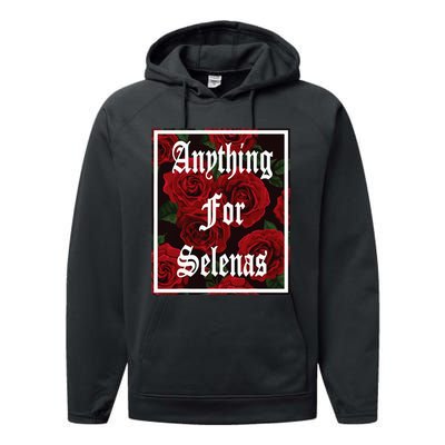 Anything For Selenas Red Roses Performance Fleece Hoodie