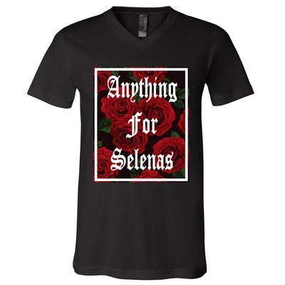 Anything For Selenas Red Roses V-Neck T-Shirt