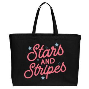 American Flag Stars And Stripes Cotton Canvas Jumbo Tote