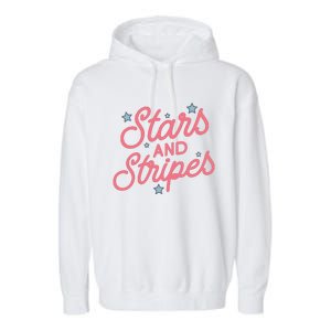 American Flag Stars And Stripes Garment-Dyed Fleece Hoodie