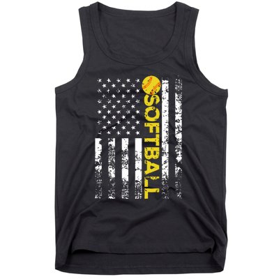 American Flag Softball Team Gift Tank Top