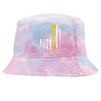 American Flag Softball Team Gift Tie-Dyed Bucket Hat