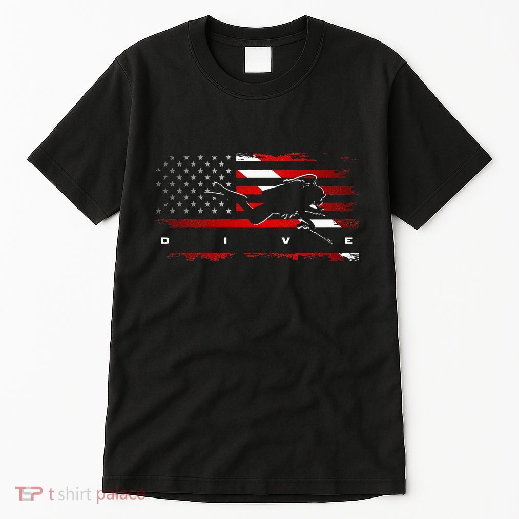 American Flag Scuba Diving Apparel Scuba Diving Tall T-Shirt