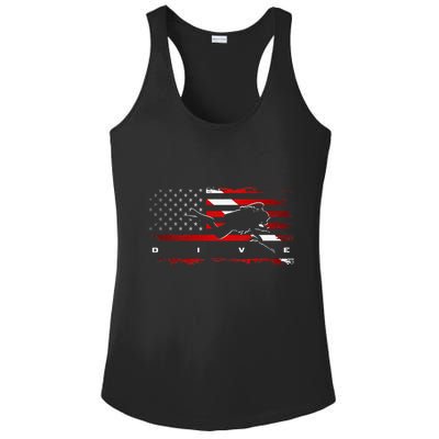 American Flag Scuba Diving Apparel Scuba Diving Ladies PosiCharge Competitor Racerback Tank