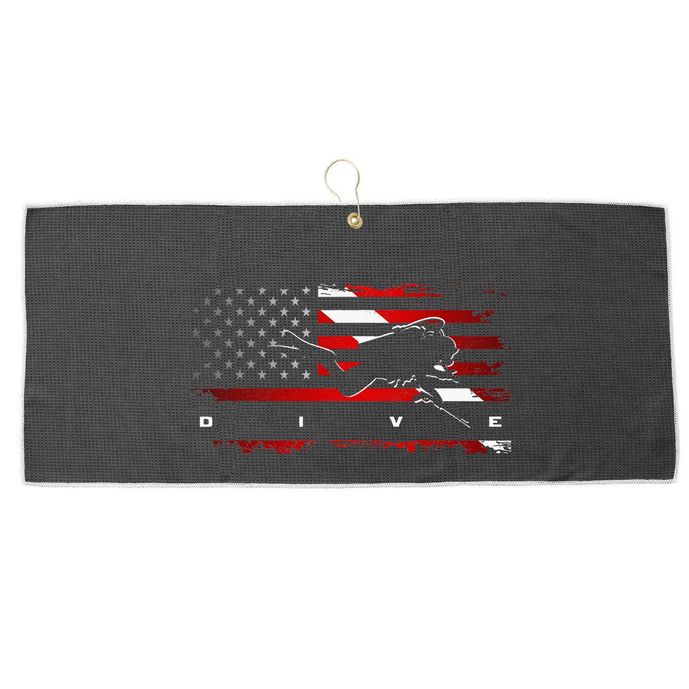 American Flag Scuba Diving Apparel Scuba Diving Large Microfiber Waffle Golf Towel