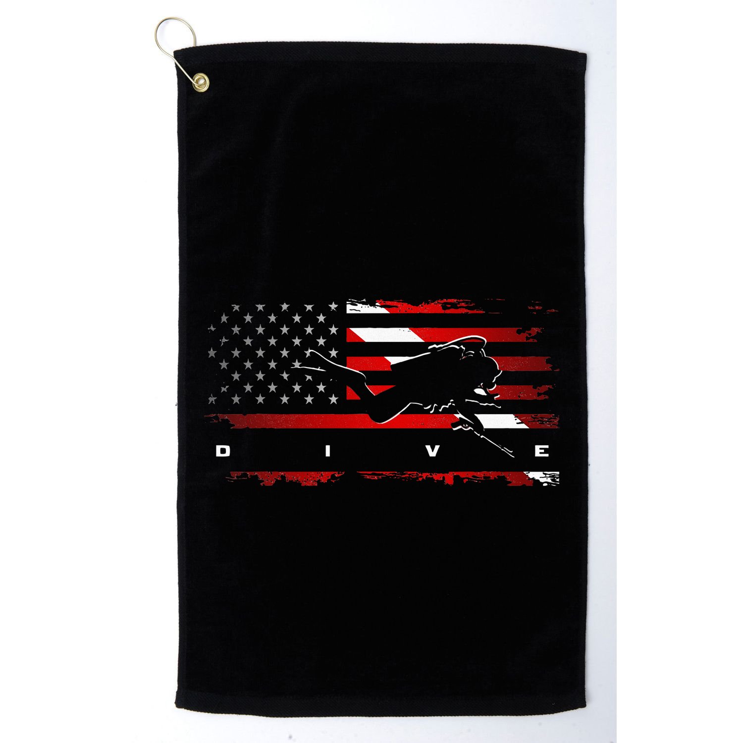 American Flag Scuba Diving Apparel Scuba Diving Golf Towel