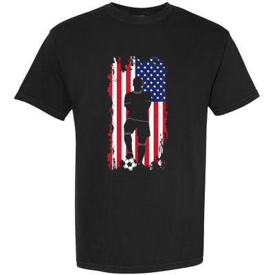 American Flag Soccer Apparel Soccer Garment-Dyed Heavyweight T-Shirt