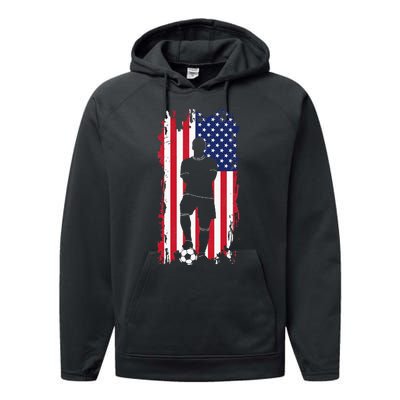 American Flag Soccer Apparel Soccer Performance Fleece Hoodie