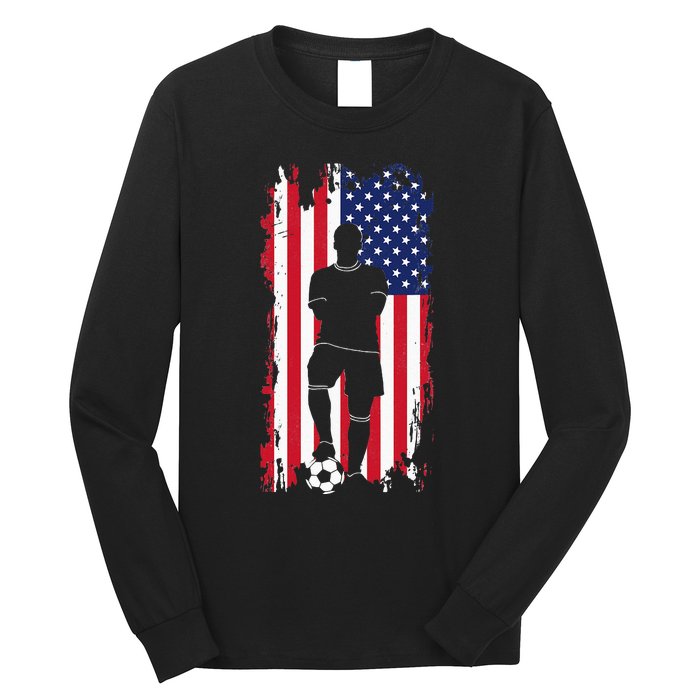 American Flag Soccer Apparel Soccer Long Sleeve Shirt