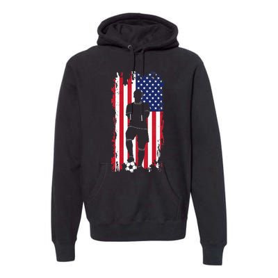 American Flag Soccer Apparel Soccer Premium Hoodie