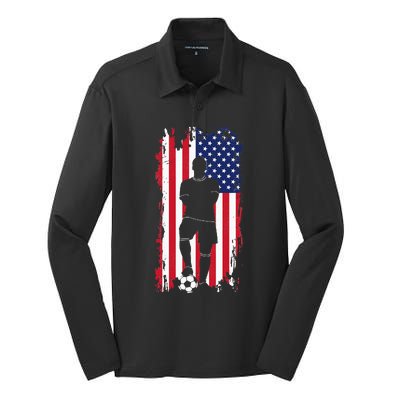 American Flag Soccer Apparel Soccer Silk Touch Performance Long Sleeve Polo