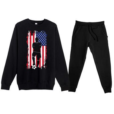 American Flag Soccer Apparel Soccer Premium Crewneck Sweatsuit Set