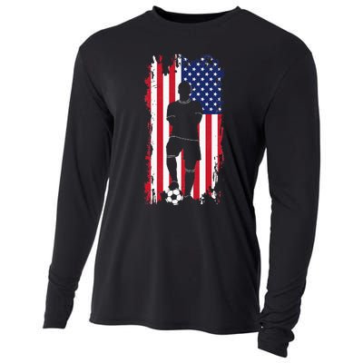 American Flag Soccer Apparel Soccer Cooling Performance Long Sleeve Crew