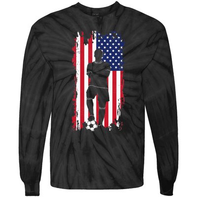 American Flag Soccer Apparel Soccer Tie-Dye Long Sleeve Shirt