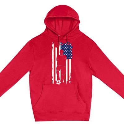 American Flag Soccer Apparel Soccer Premium Pullover Hoodie