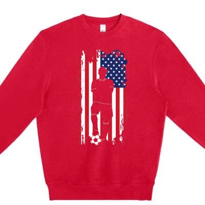 American Flag Soccer Apparel Soccer Premium Crewneck Sweatshirt