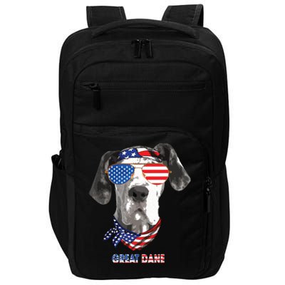 American Flag Shirts Great Dane Dog Lover Gifts Impact Tech Backpack