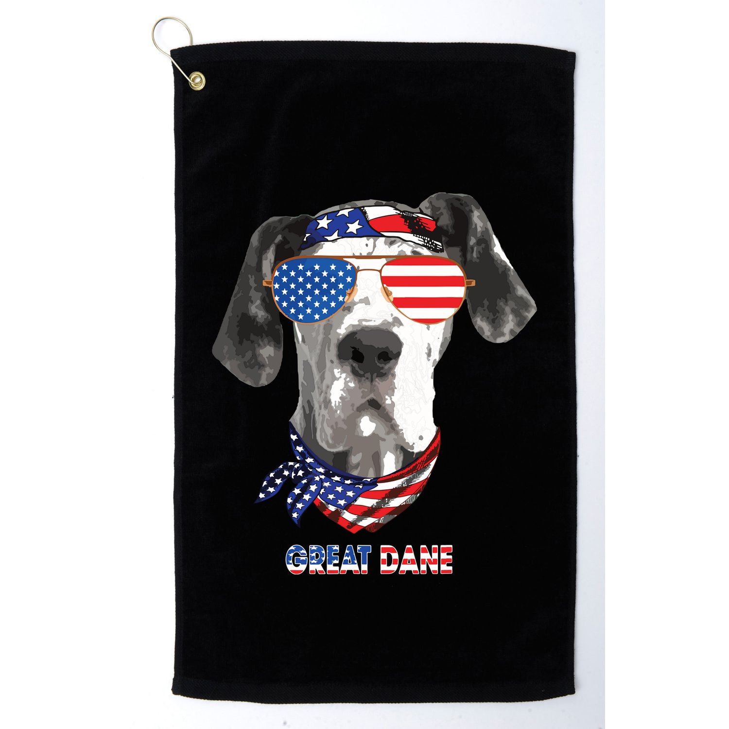 American Flag Shirts Great Dane Dog Lover Gifts Golf Towel