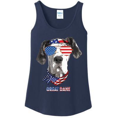 American Flag Shirts Great Dane Dog Lover Gifts Ladies Essential Tank