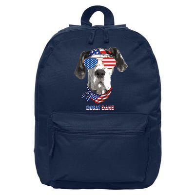 American Flag Shirts Great Dane Dog Lover Gifts 16 in Basic Backpack