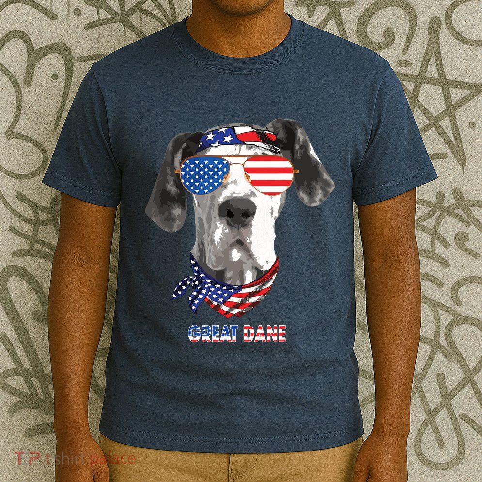 American Flag Shirts Great Dane Dog Lover Gifts T-Shirt