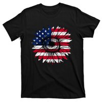 American Flag Sunflower 4th of July Independence USA Day T-Shirt