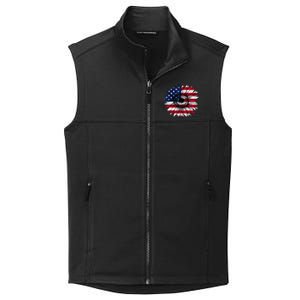 American Flag Sunflower 4th of July Independence USA Day Collective Smooth Fleece Vest