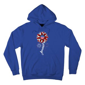 America Flag Sunflower 4th Of July Funny Mom Dad Gift Hoodie