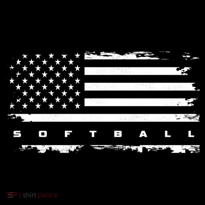 American Flag Softball Gift Softball Funny Gift Flatbill Hat