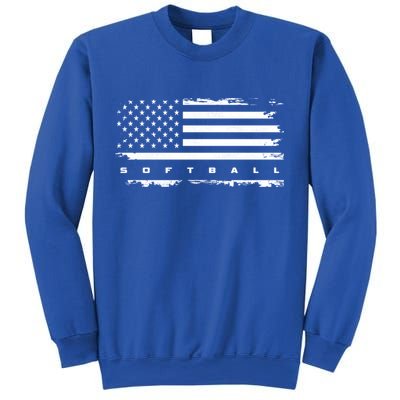American Flag Softball Gift Softball Funny Gift Sweatshirt