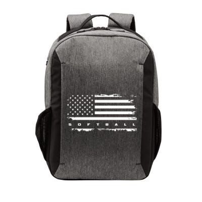 American Flag Softball Gift Softball Funny Gift Vector Backpack